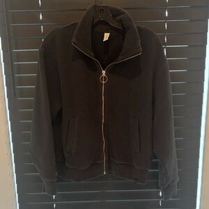 Varley Men's Dark Gray Zip-Up Sweater